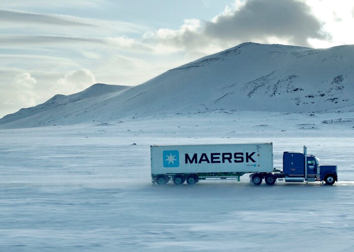 Maersk logo on the truck