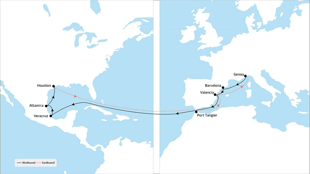 TA11 - Europe to North America service map