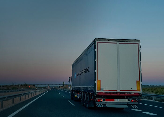 Inland logistics Africa – A Maersk truck carrying raw material cargo.