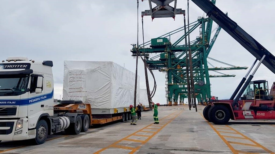 Truck carrying cargo