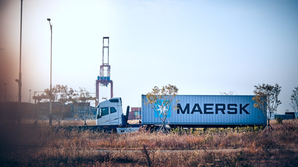 Maersk truck driving along the road