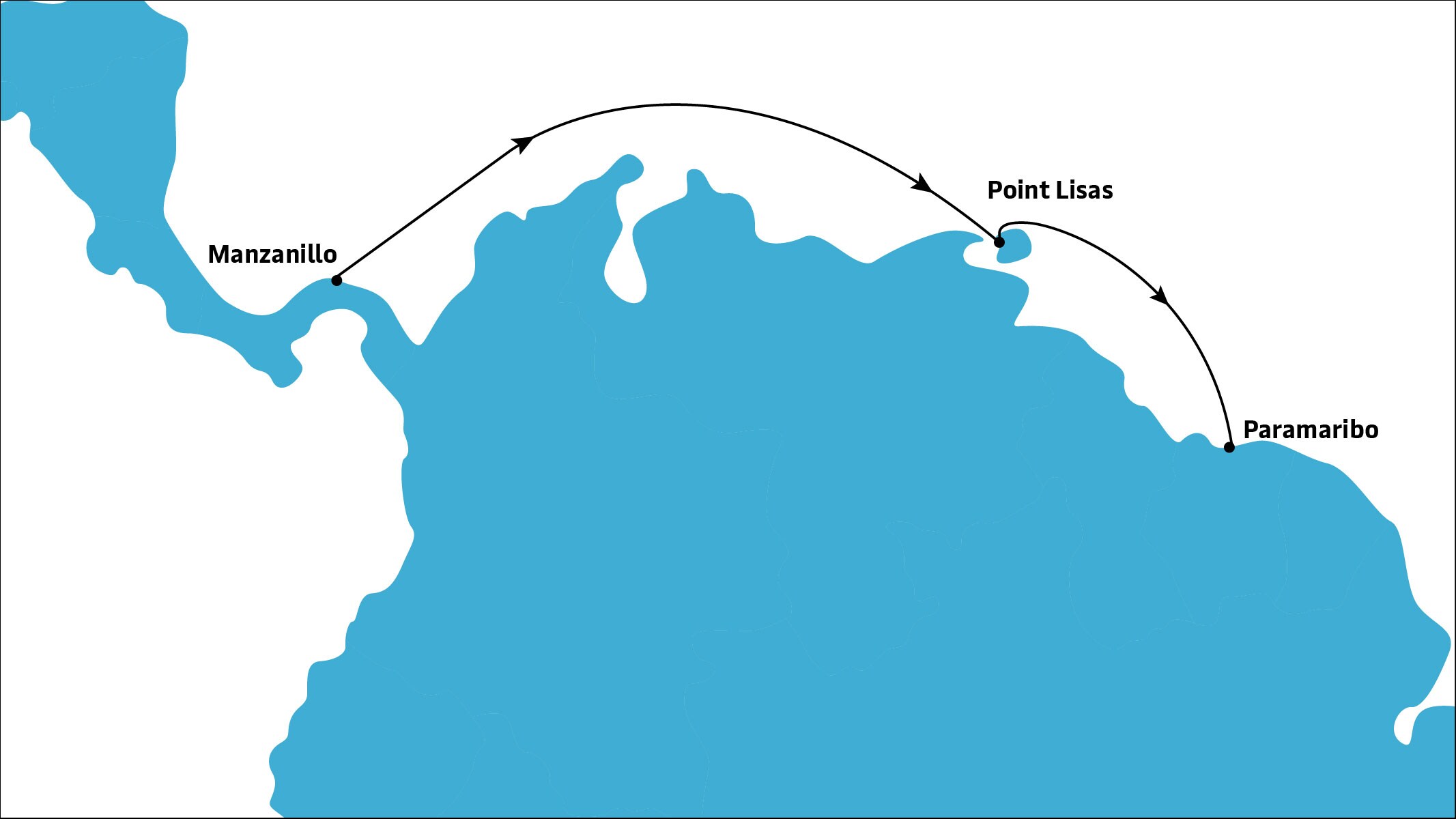 Calypso Feeder Eastbound map