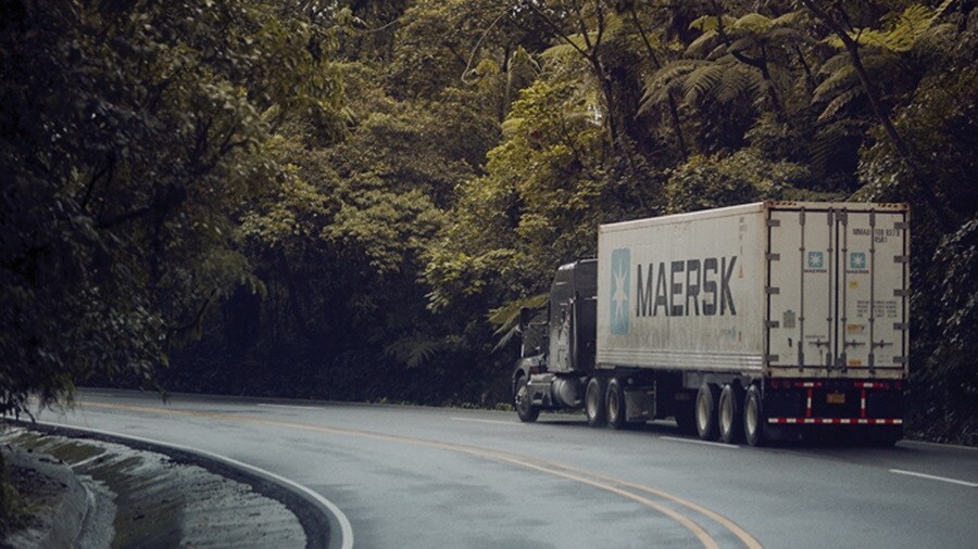 A Maersk truck carrying relief goods like food and equipment to conflict zones in African countries.