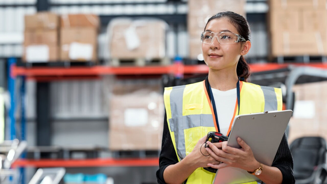 Women with writing pad