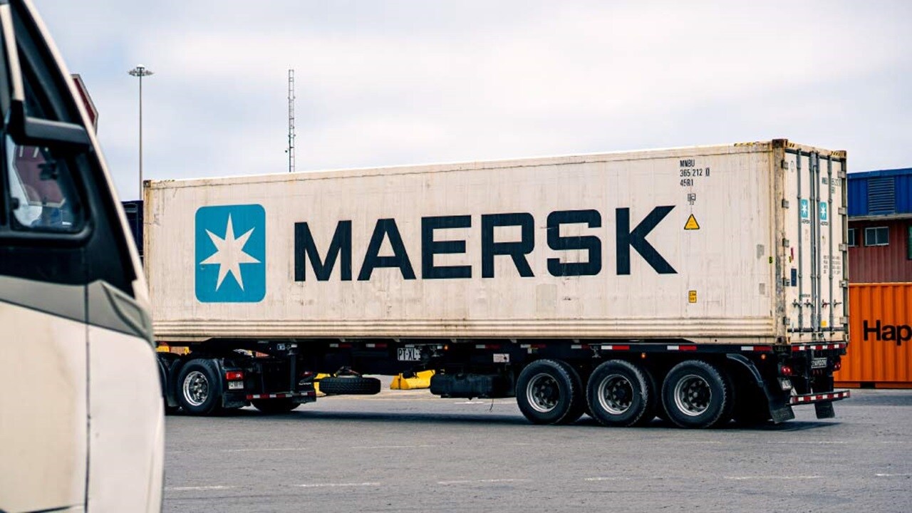 A Maersk delivery truck.