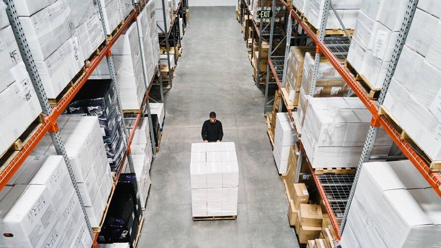 A Man in Warehouse