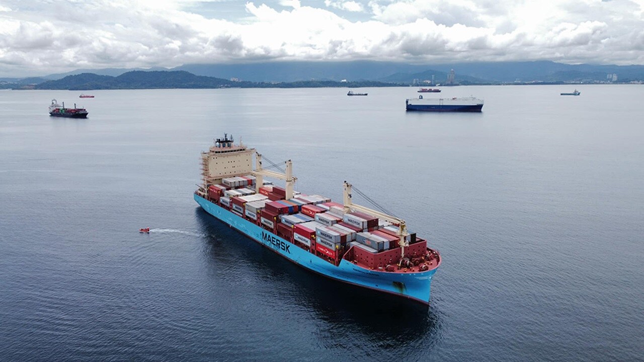 Maersk ship in the ocean
