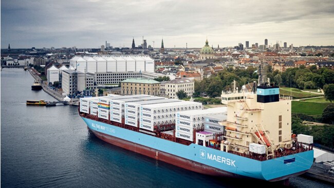Ship with containers