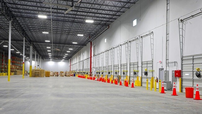 Interior of a large, empty warehouse