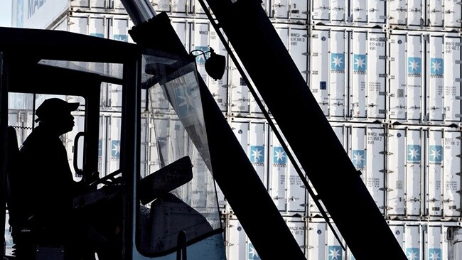 Stacked maersk containers