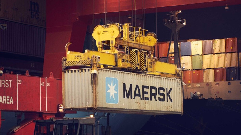 Bir liman terminalinde konteyner aktarma çalışması