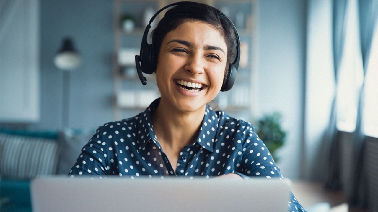 Business woman chat, digital learner, customer service desk