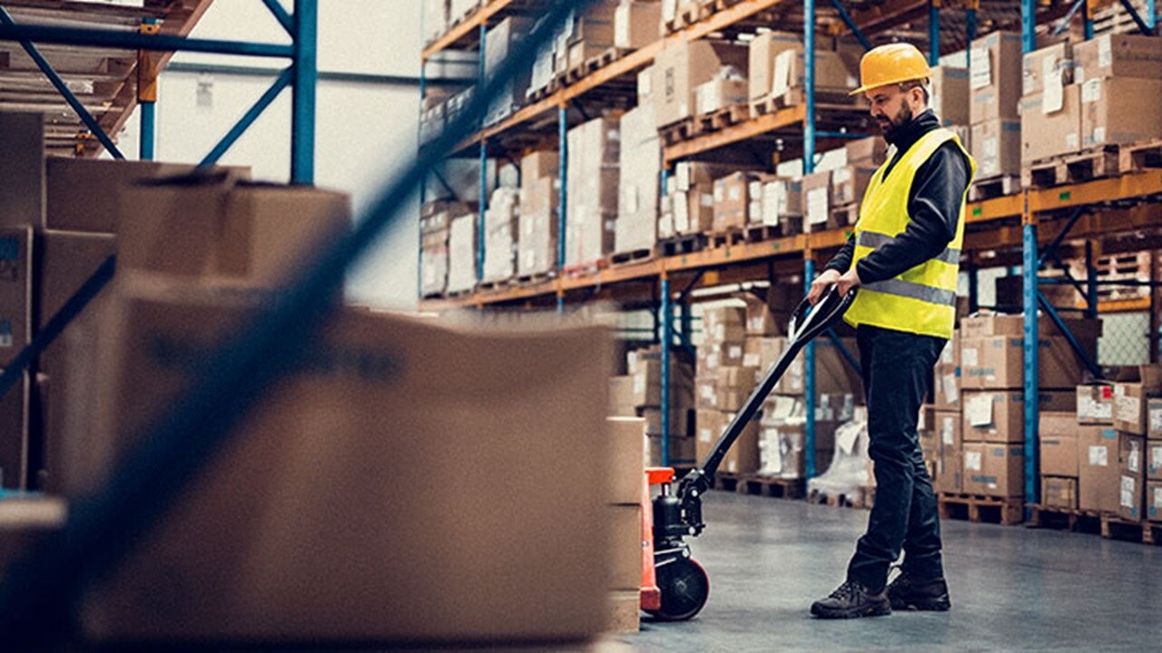 Man in warehouse